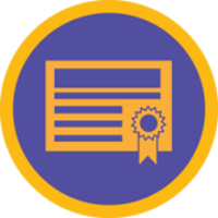 A certificate badge